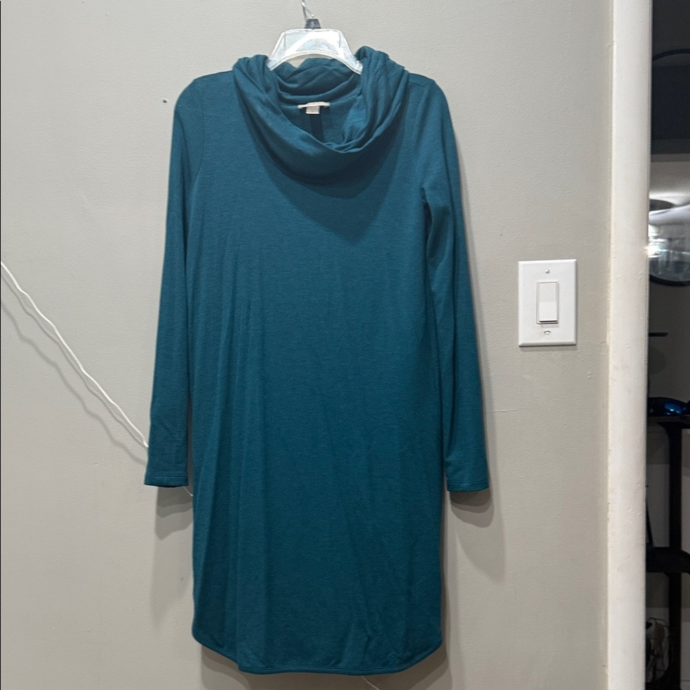 LOFT Teal Long Sleeve Dress